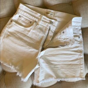 Madewell white denim shorts